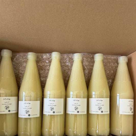 * “انتعاش طبيعي بكل قطرة 🍋
    خلّ الليمون الطبيعي يضيف نكهة مميزة لأطباقك ومشروباتك مع خل الليمون الطازج 6زجاجات من خل الليمون